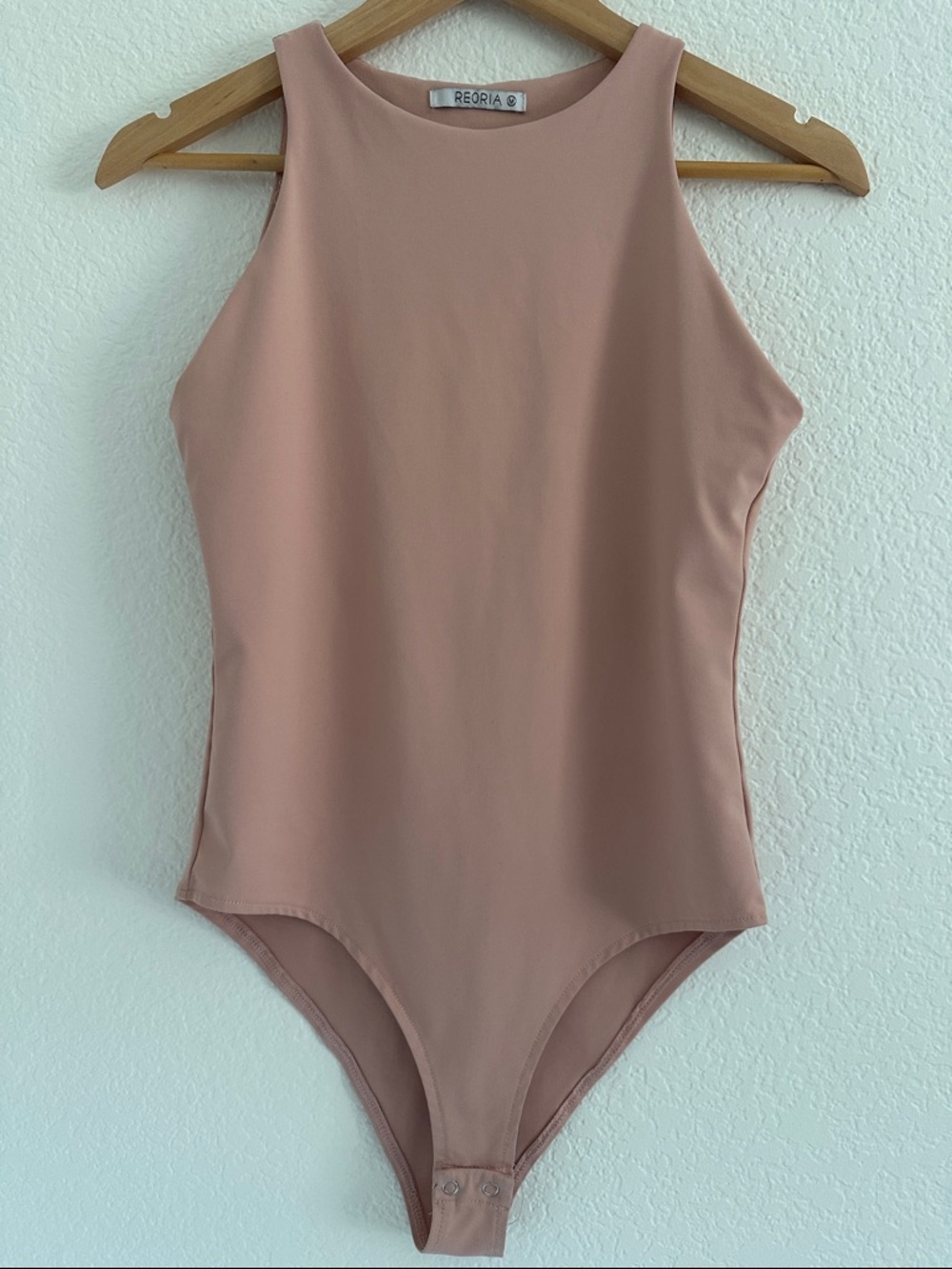 ReoRia - Women’s Pink High Neck Bodysuit - Size Medium